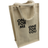 Draagtas fles met tekst one for you 10.5x33cm p/st creme