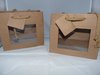 Draagtas 16x8x14cm p/12st bruin papier met venster 