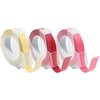 Emboss Tape Rolls smal 0.95x297cm p/3st rood/geel/roze