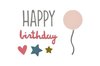 Stans thinlits Happy Birthday met ballon p/4st