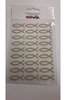 Stickers goud glimmend Ichthus visjes 3x1cm p/27st