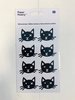 Stickers glitter zwart poesjes snorharen p/8st