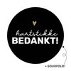 Stickers hartstikke bedankt! 50mm p/20st zwart