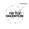 Stickers mijn liefste valentijn met hartjes 40mm p/20st wit