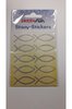 Stickers stony zilver Ichthus visjes 4x1.5cm p/10st