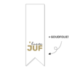 Stickers vaandel lieve juf 30x100mm p/20st wit