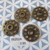 Tandwielen veel tandjes 10 gaatjes 2.5 cm p/st brons