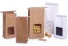 Theezak 8.8x4.7x26cm p/500st bruin met venster