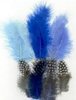 Veren blauw p/18st Marabou&amp;Guinea