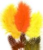 Veren oranje/geel p/18st Marabou&amp;Guinea