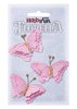Vlinder hardroze 35x60mm p/3st