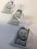 Zakken wit 7.5x10cm p/st organza met fotozakje 