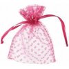 Zakken fuchsia 7.5x10cm  p/10st organza stip