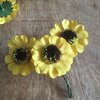 Zonnebloemen plastic met ijzerdraad 4cm p/3st