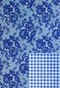 Zakken blauw lace 12x19cm p/5st wit