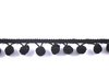 Pompom band zwart p/mtr bolletjesband groot 