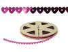 Sierlint roze hartjes 9mm p/100mtr Metaal