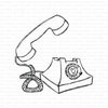Stamp doodled telefoon 57x57mm p/st rubber unmounted