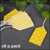 Labels geel 6x3.5cm p/6st houten