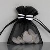 Zakken zwart 7x10cm p/st organza bruidegom