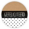 Stickers gefeliciteerd met stip p/20st wit 35mm 