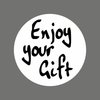 Stickers enjoy your gift p/500st 40mm wit/zwart