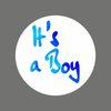Stickers it&#039;s a boy p/100st 40mm wit/blauw