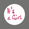Stickers it&#039;s a girl p/20st 40mm wit/blauw