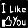 Stickers I like you p/100st zwart 39x39mm vierkant