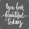 Stickers You look beautiful today p/100st zwart 4.5x4.5cm