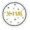 Stickers X-mas wit/goud/zwart 40mm p/20st