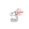Rubber stamp rendier molen 74x82mm p/st