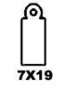 Hangetiket 7x19mm p/100st wit met koordje