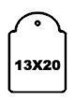 Hangetiket 13x20mm p/100st wit met koordje