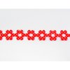 Lint rood bloem 20mm p/mtr stip katoen opengewerkt