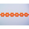 Lint oranje bloem 20mm p/mtr stip katoen opengewerkt