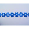 Lint blauw bloem 20mm p/mtr stip katoen opengewerkt