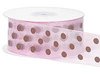 Lint roze organza 38mm p/m bruin