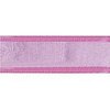 Lint fuchsia roze 25mm p/m organza satin edge