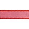 Lint rood 25mm p/m organza satin edge