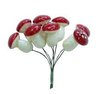 Paddestoelen 2x3cm p/8st rood op ijzerdraad 