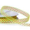 Lint groen/rood 9.5mm p/mtr stip organza 