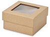 Doos 14.3x14.3x5.4cm p/st kraft hard luxe venster middel