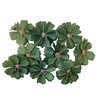 Bloemen met stamper 4.5cm p/9st donkergroen