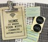 Klembord met tekst Home is where you wifi 13x17cm p/st