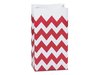 Zakken rood 11x6,5x20cm p/10st chevron blokbodem papier