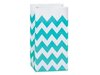 Zakken blauw 11x6,5x20cm p/10st chevron blokbodem papier