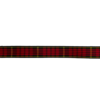 Lint zwart/rood tartan 12mm p/mtr