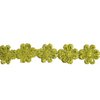 Lint groen 20mm p/mtr bloemen gehaakt