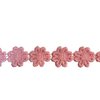 Lint roze 20mm p/mtr bloemen gehaakt 